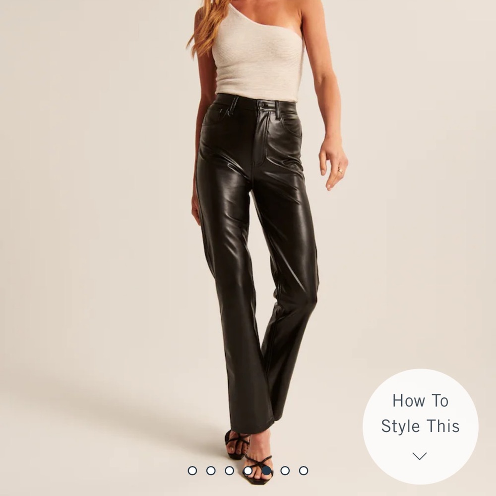 Vegan Leather Straight Pants from Abercrombie!